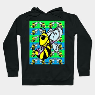 guitar,bass,bee,bees,rock by LowEndGraphics Hoodie